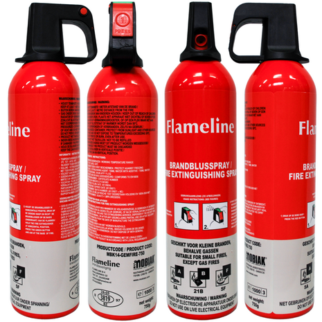 Flameline Spray Brandblusser van alle kanten