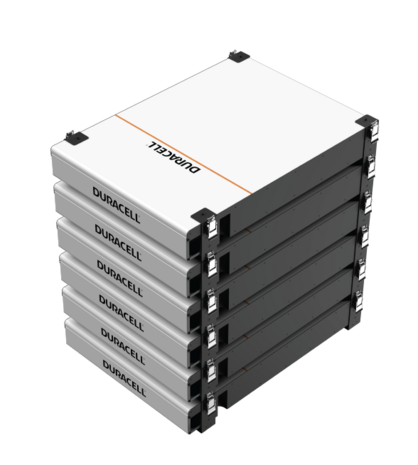 Dura5 stapel van 6 van schuin boven (1 Dura5 Thuisbatterij is slechts inbegrepen bij dit product)