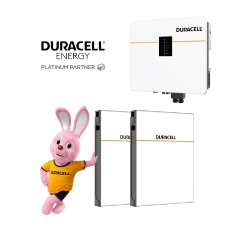 2x Duracell Dura5 Thuisbatterij met Dura-I Omvormer en Duracell Bunny